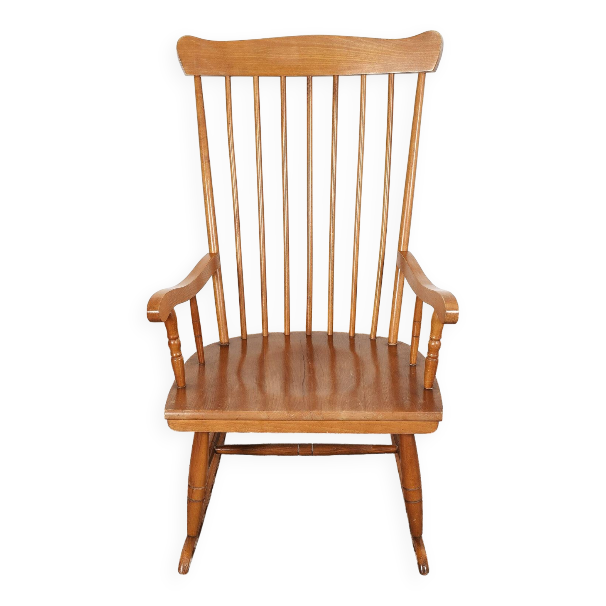 Chaise à bascule, rocking-chair, vintage en bois.