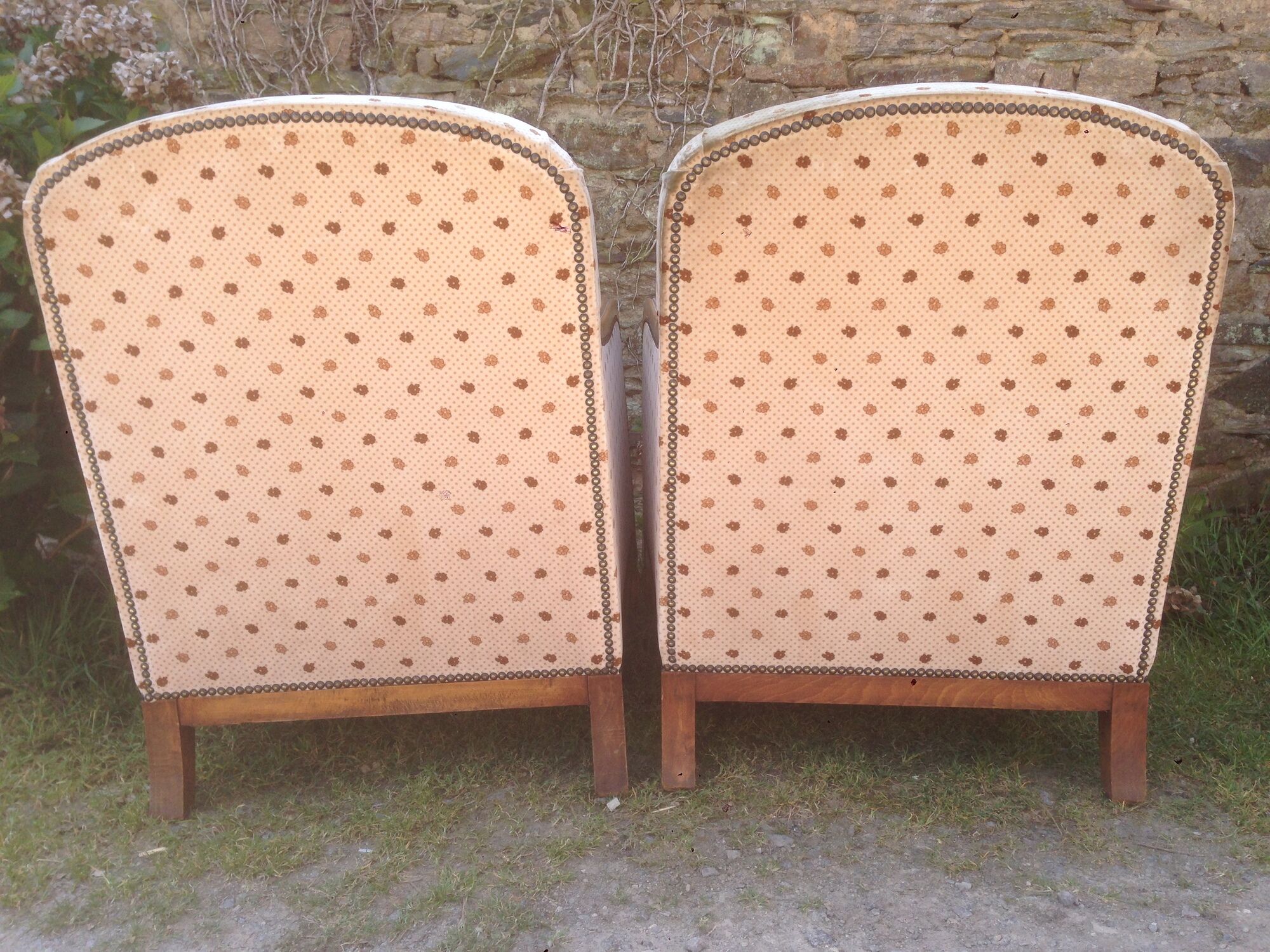 Pair of beech armchairs 1930
