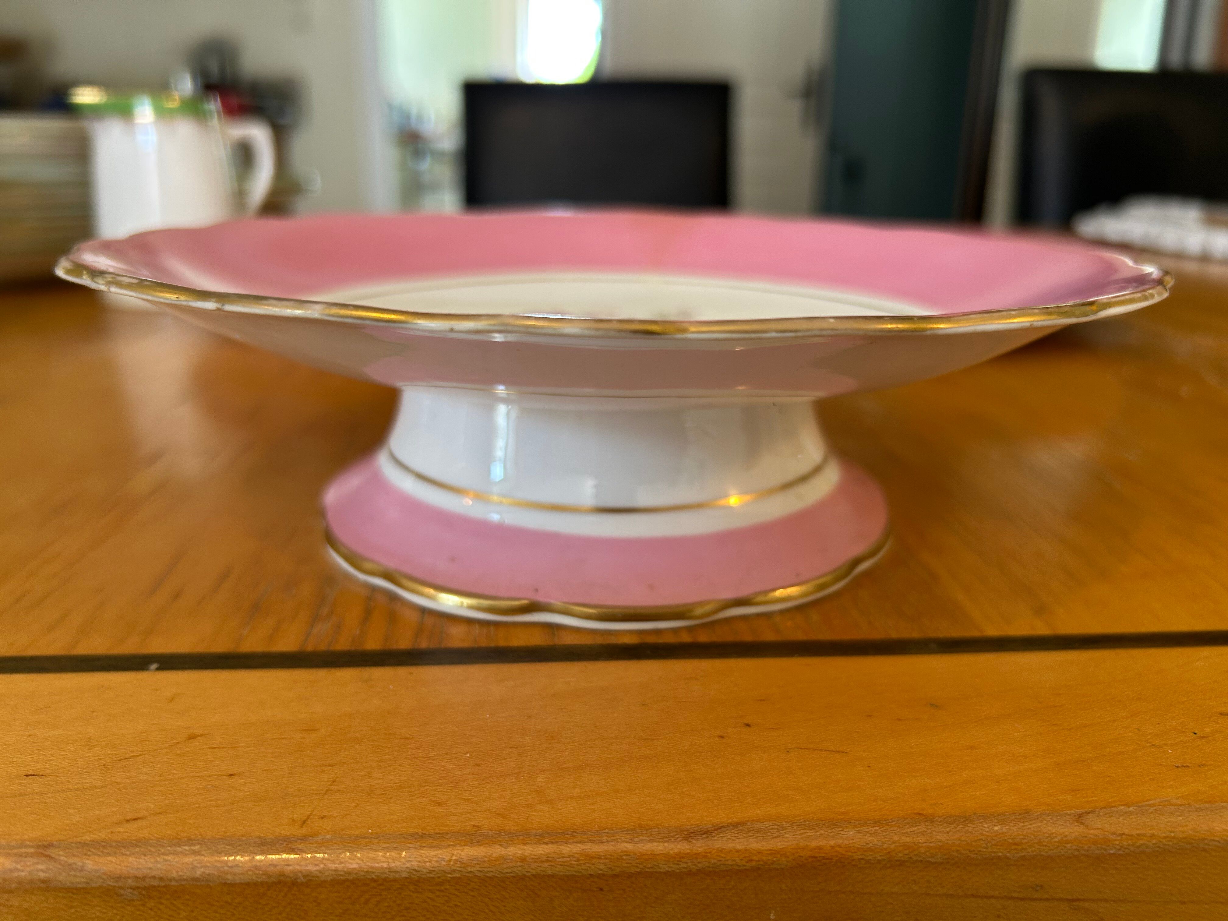 Vintage dessert service / antique in porcelain in colour