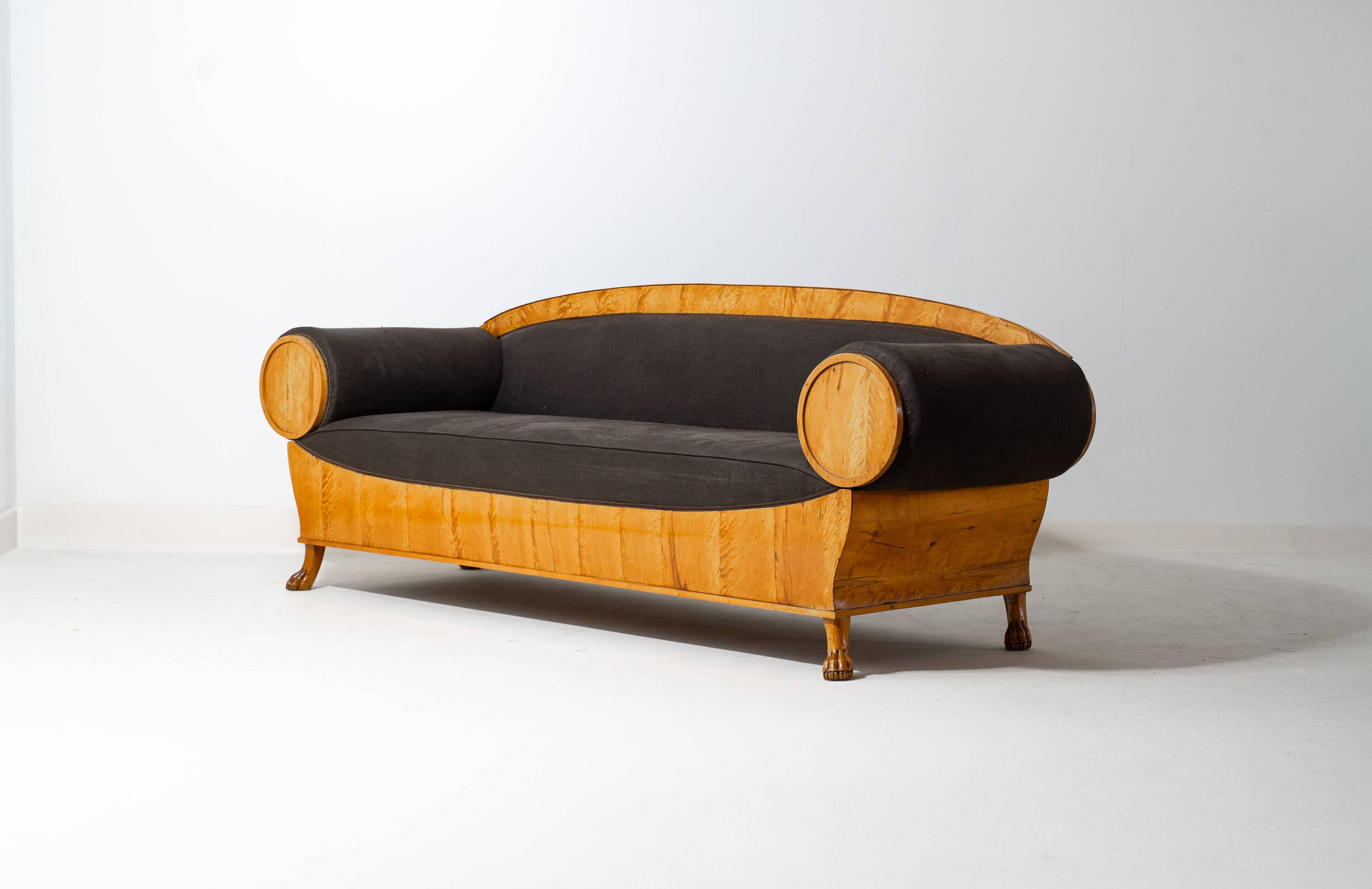 Geometric Art Nouveau sofa, Sweden 1920s
