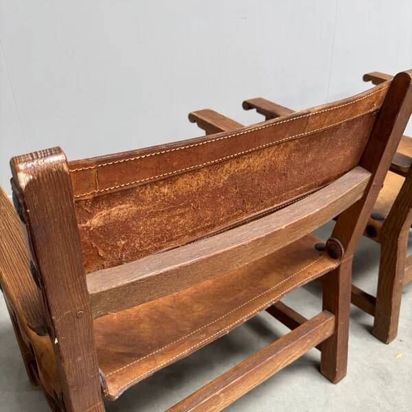 Ensemble de fauteuils brutalistes espagnols, années 1960.