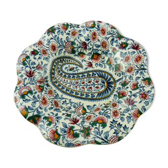 Ancien vide poche forme fleur, décor cachemire, de Gien