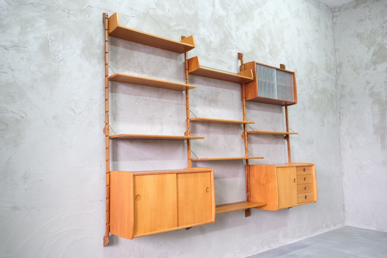 Mid-Century Modular Teak Wall Unit by John Texmon for Blindheim Mobelfabrik, Norway,  1960s
