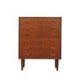 Danish teak chest of drawers with six drawers and sculptural handles, 1960s