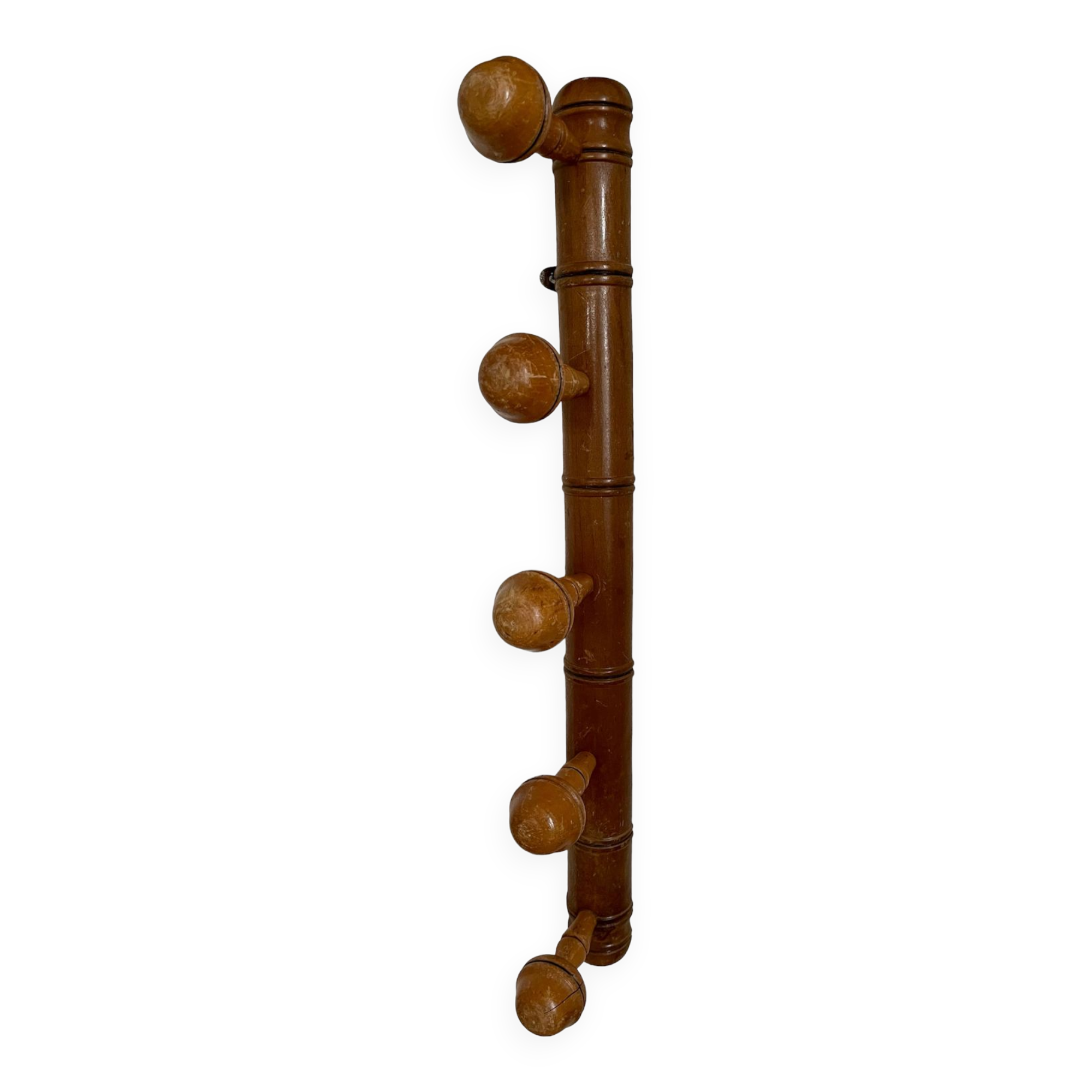 Coat rack hook in natural wood late 19th century