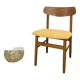 Scandinavian chair with mustard yellow fabric