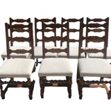 Set of seven Parisian mansion dining chairs 1920'