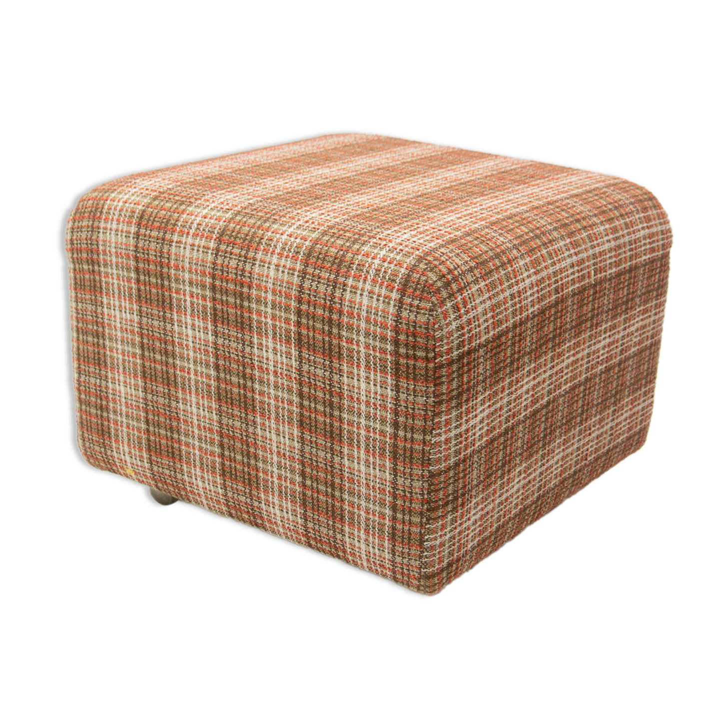 Eastern bloc upholstered pouffe, 1980´s, Czechoslovakia
