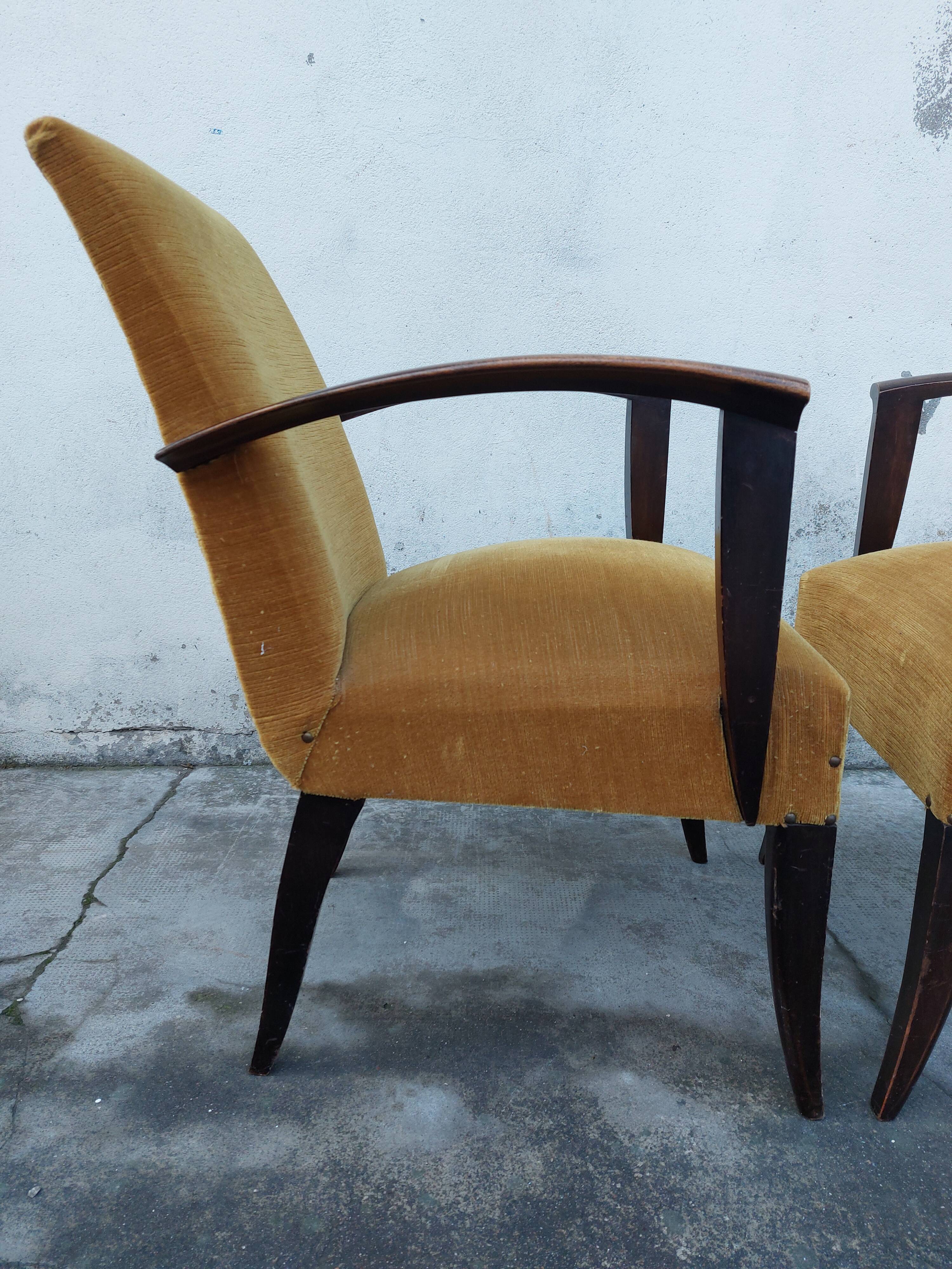 Paire de fauteuils bridge Art déco 1930