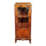 Parisian Louis XV style display case in precious wood marquetry circa 1850