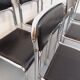 Set of 6 vintage Italian stackable chairs in chrome metal and skai.