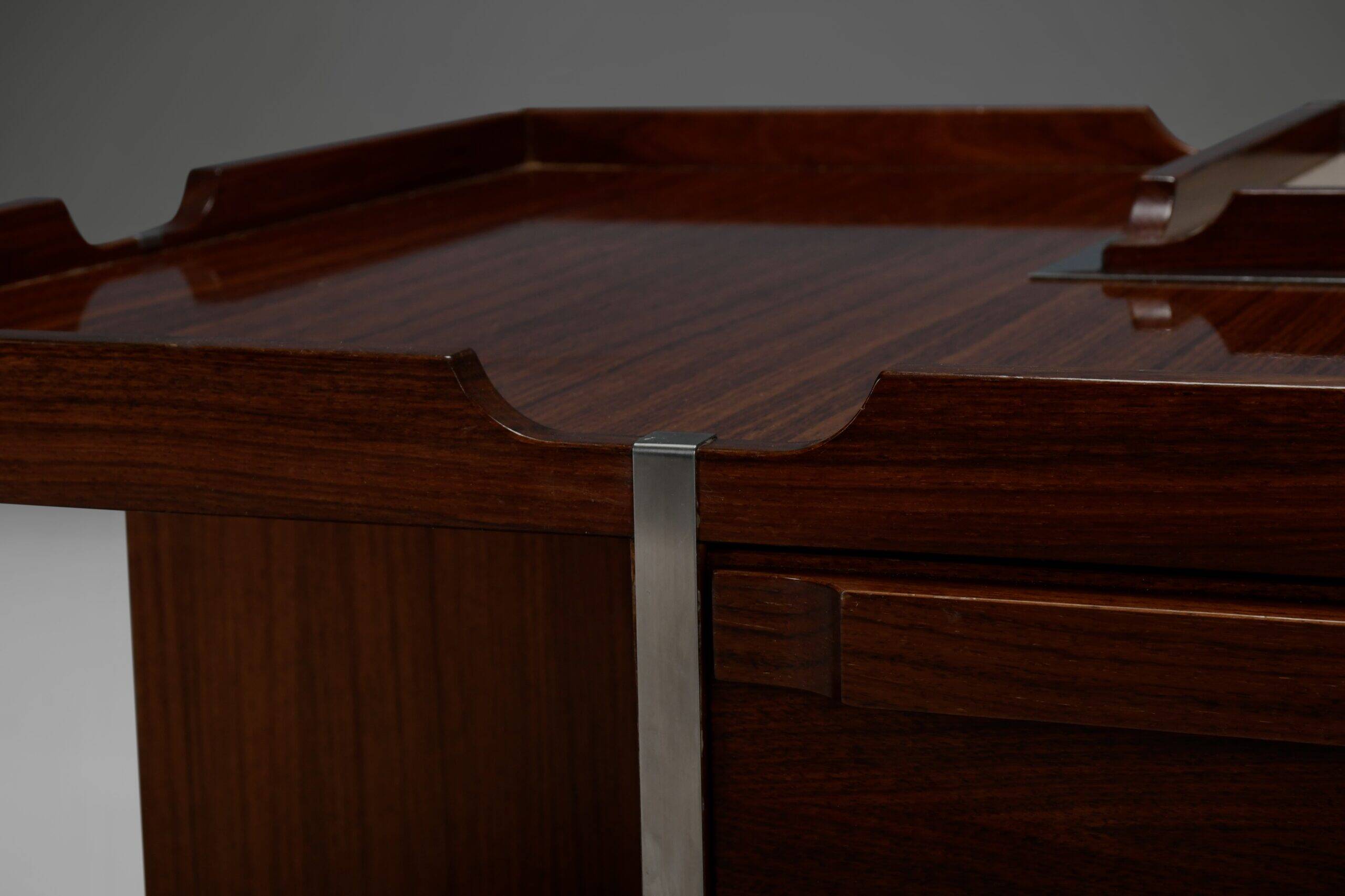 Modular wood and metal bar table by Luigi Sormani for FIARM, Italy 1960s