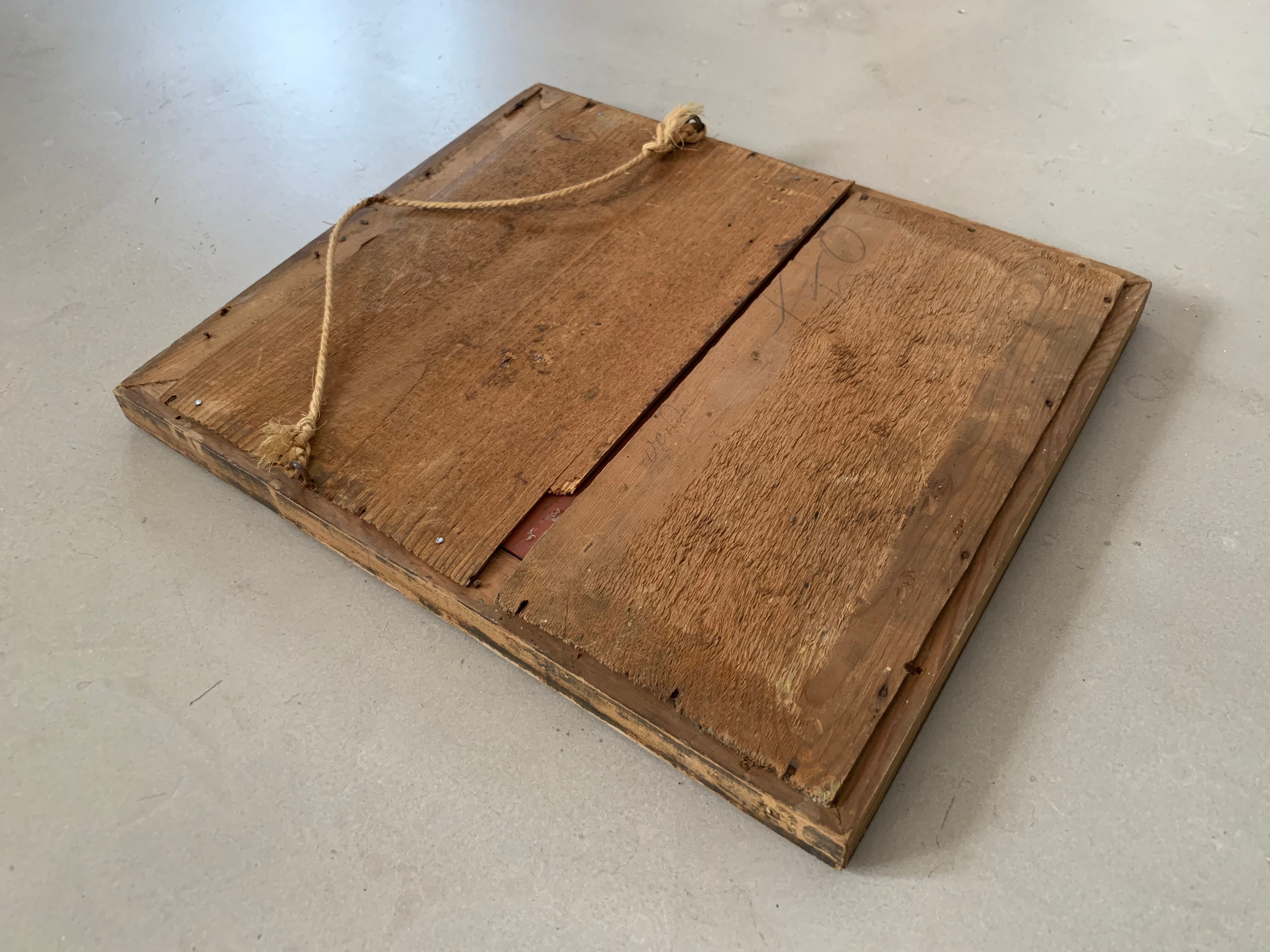 Old stitched golden mirror