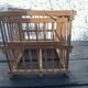 Old wooden bird transport cage