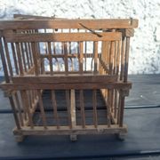 Old wooden bird transport cage