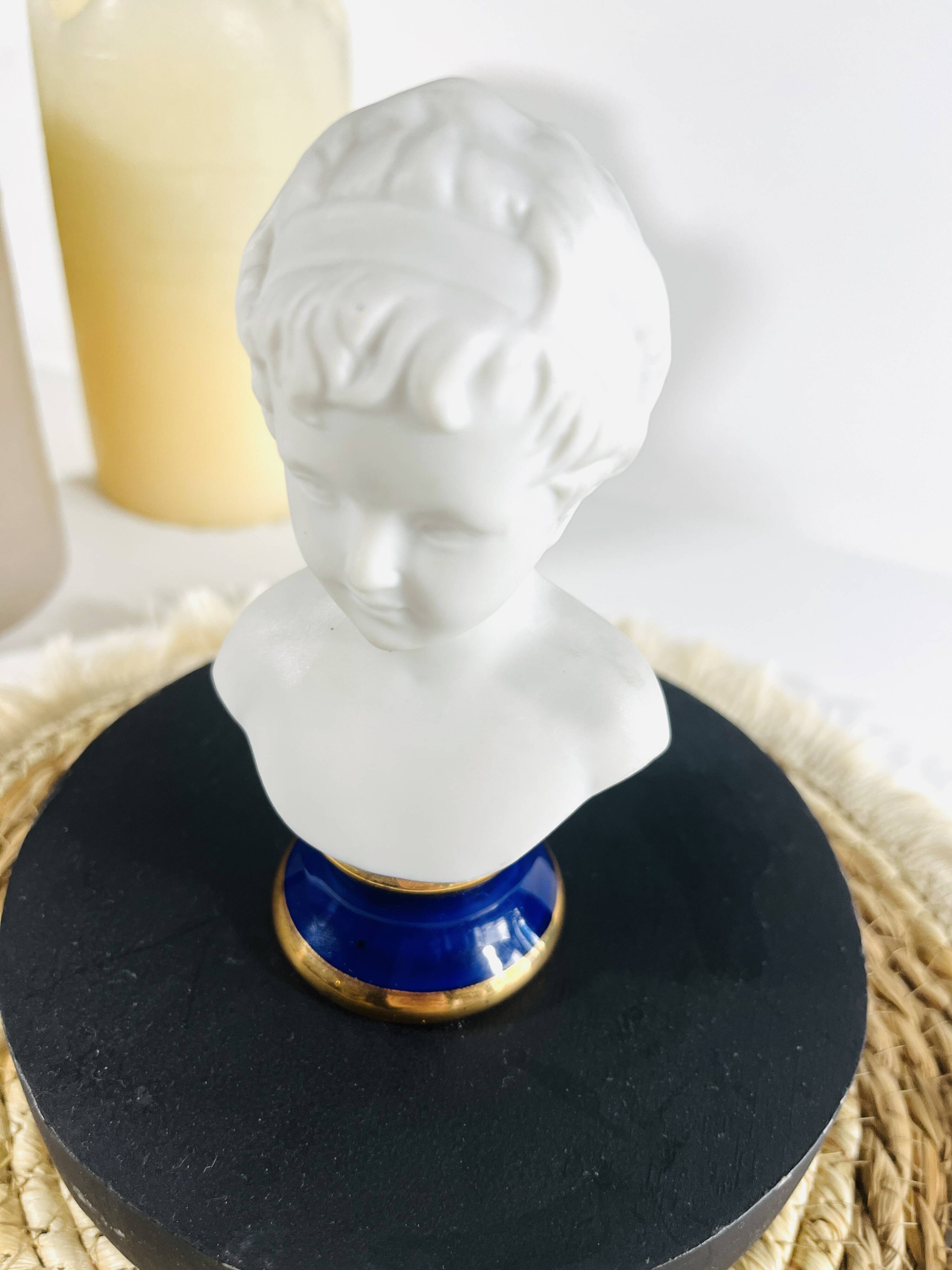 Biscuit child bust, Limoges porcelain
