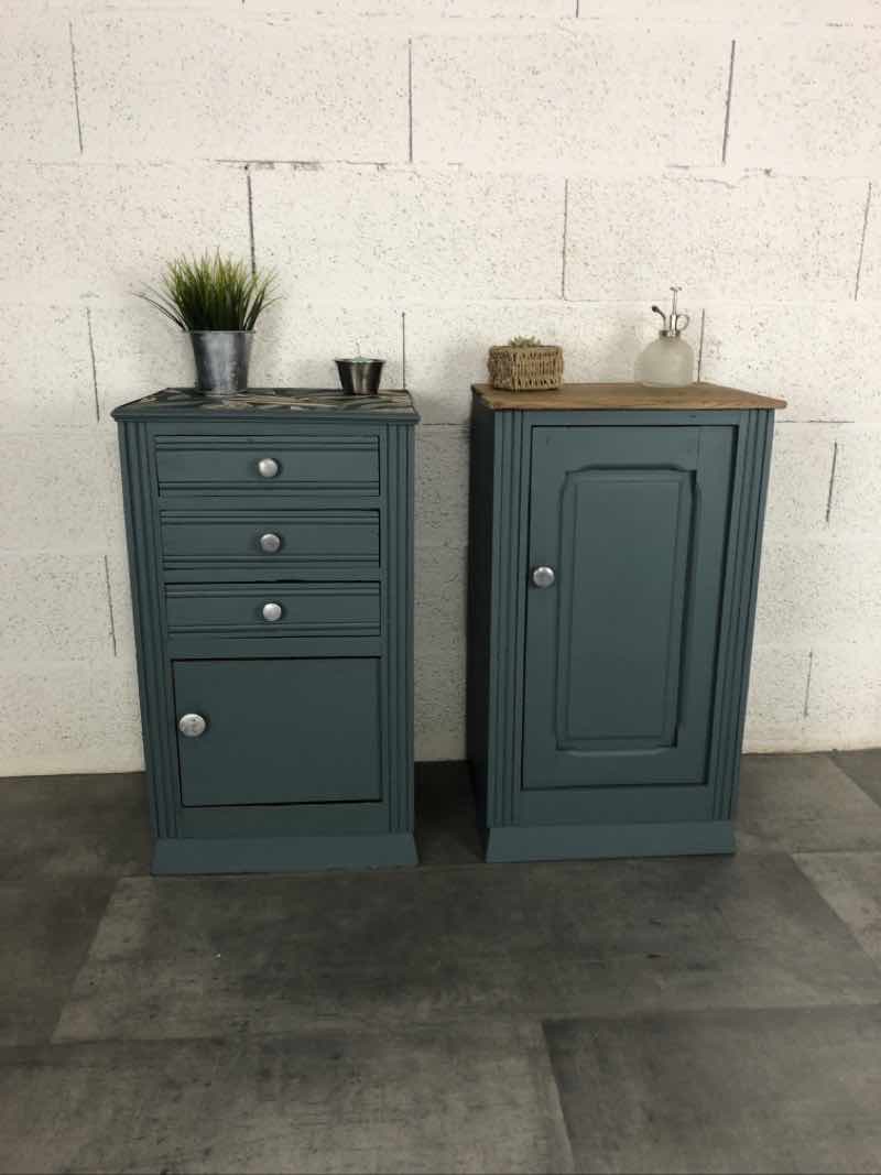 Pair of old bedside tables