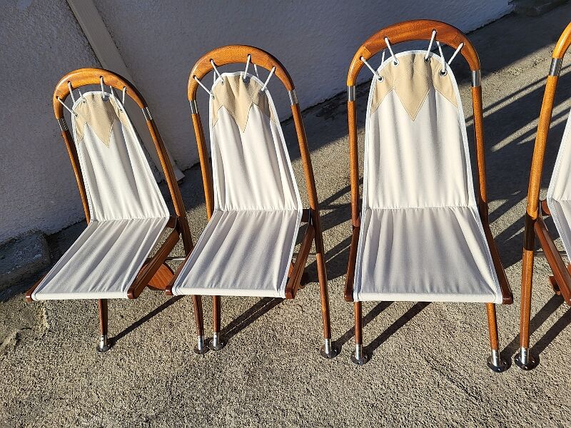 Set of 6 dining chairs deck line folding boat decoration