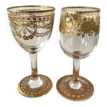 Paire de verres à liqueur Napoléon III