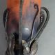 Daum, art-deco table lamp wrought iron tulip glass signed sb