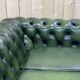 Chesterfield 3-seater sofa in green leather from the 80s