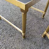 Table basse vintage plateau verre