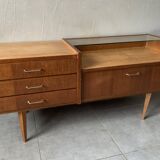 Vintage chest of drawers / sideboard from the 50s in golden oak