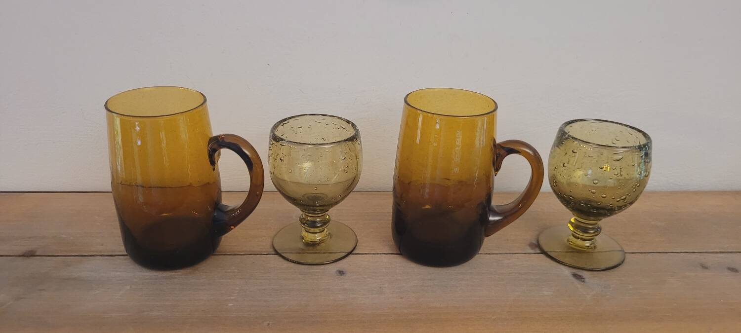 Quatuor de verres 70's