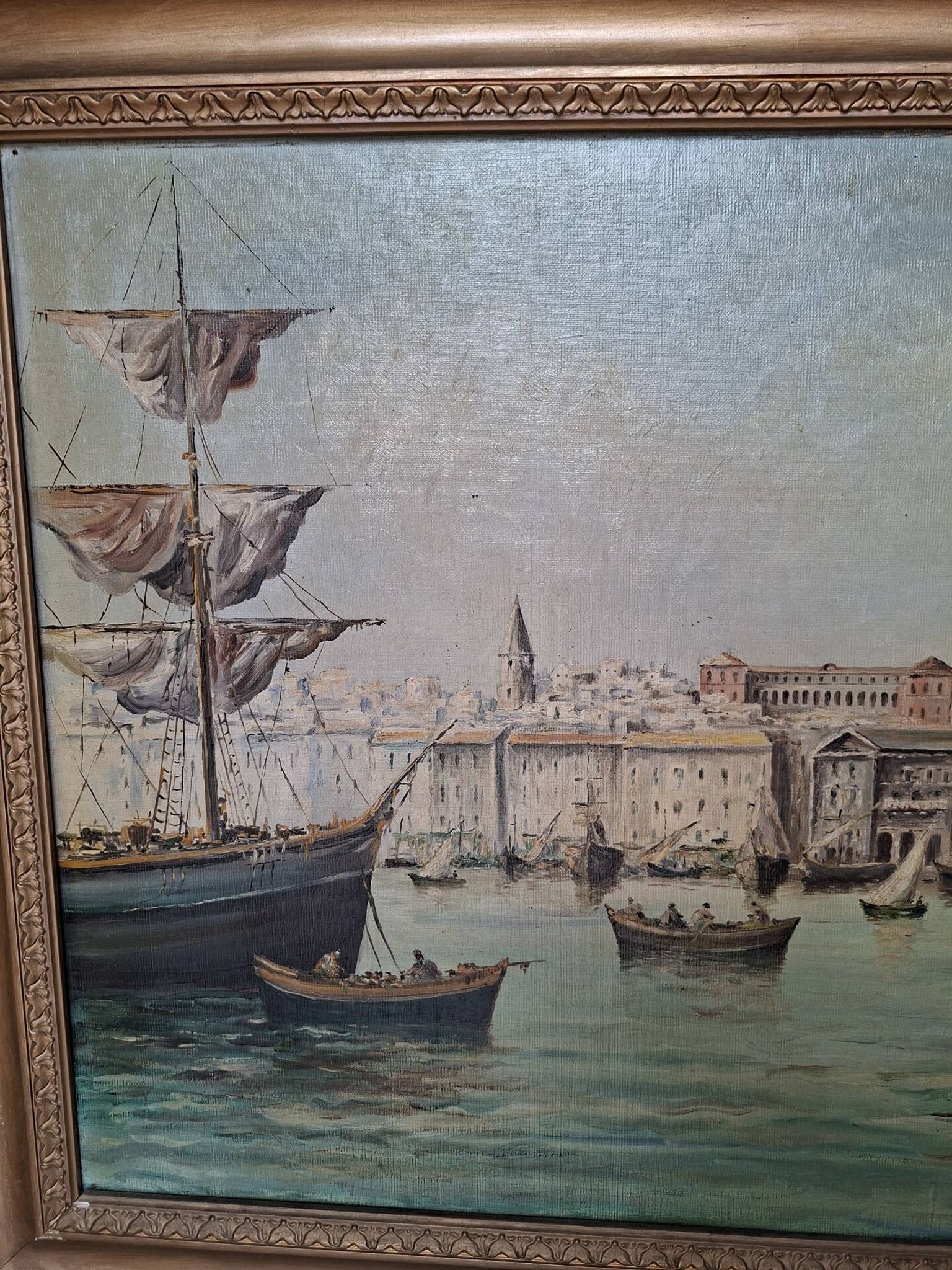Peinture marine xixe sur toile signée J Alberti