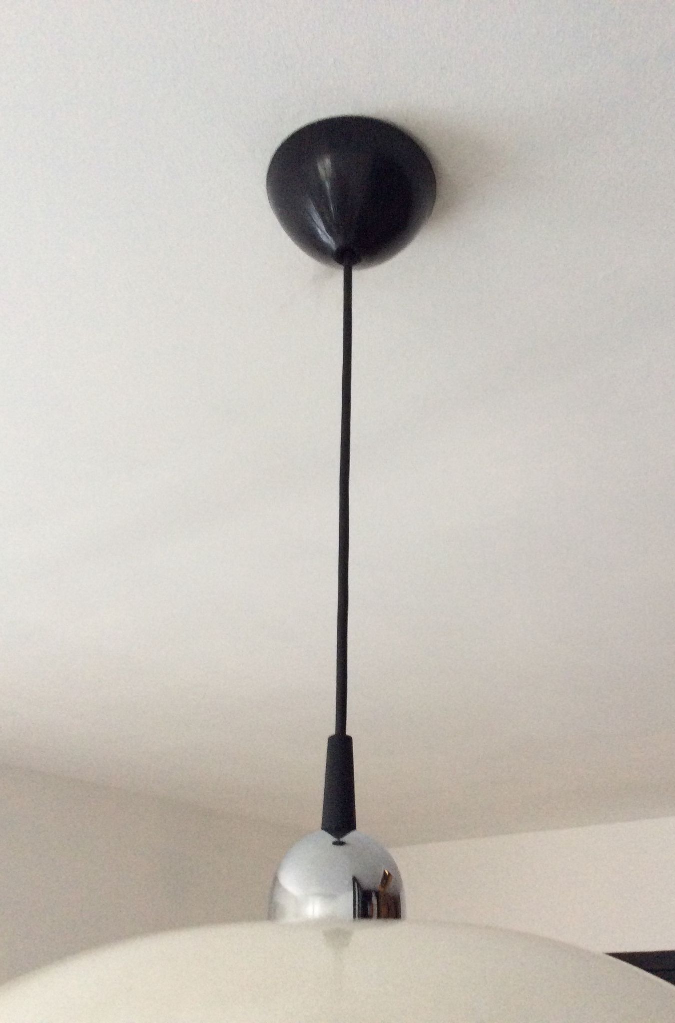 Vintage metal saucer pendant lamp from the 70s