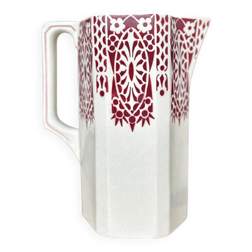 Octagonal Art Deco jug in Onnaing earthenware - Carmen model (1920-1930)