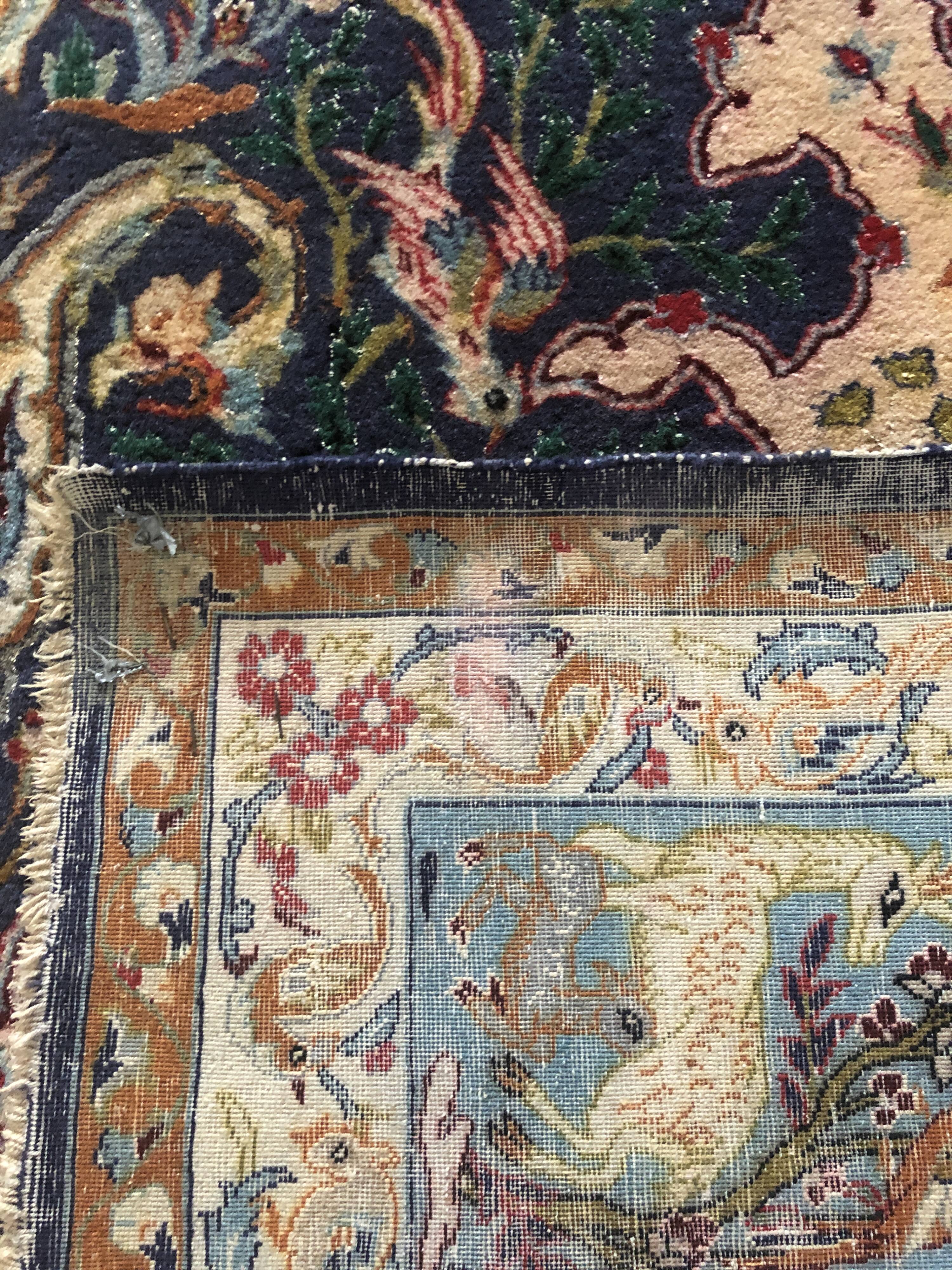 Tapis d'orient persan iran ispahan laine et soie 150x225cm
