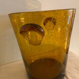Biot amber yellow bubbled glass champagne bucket