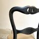 Napoleon III chair in black wood and beige skaï