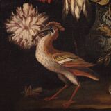 Paintings from the Lombard school of the 17th century, pair of still life with vase of flowers