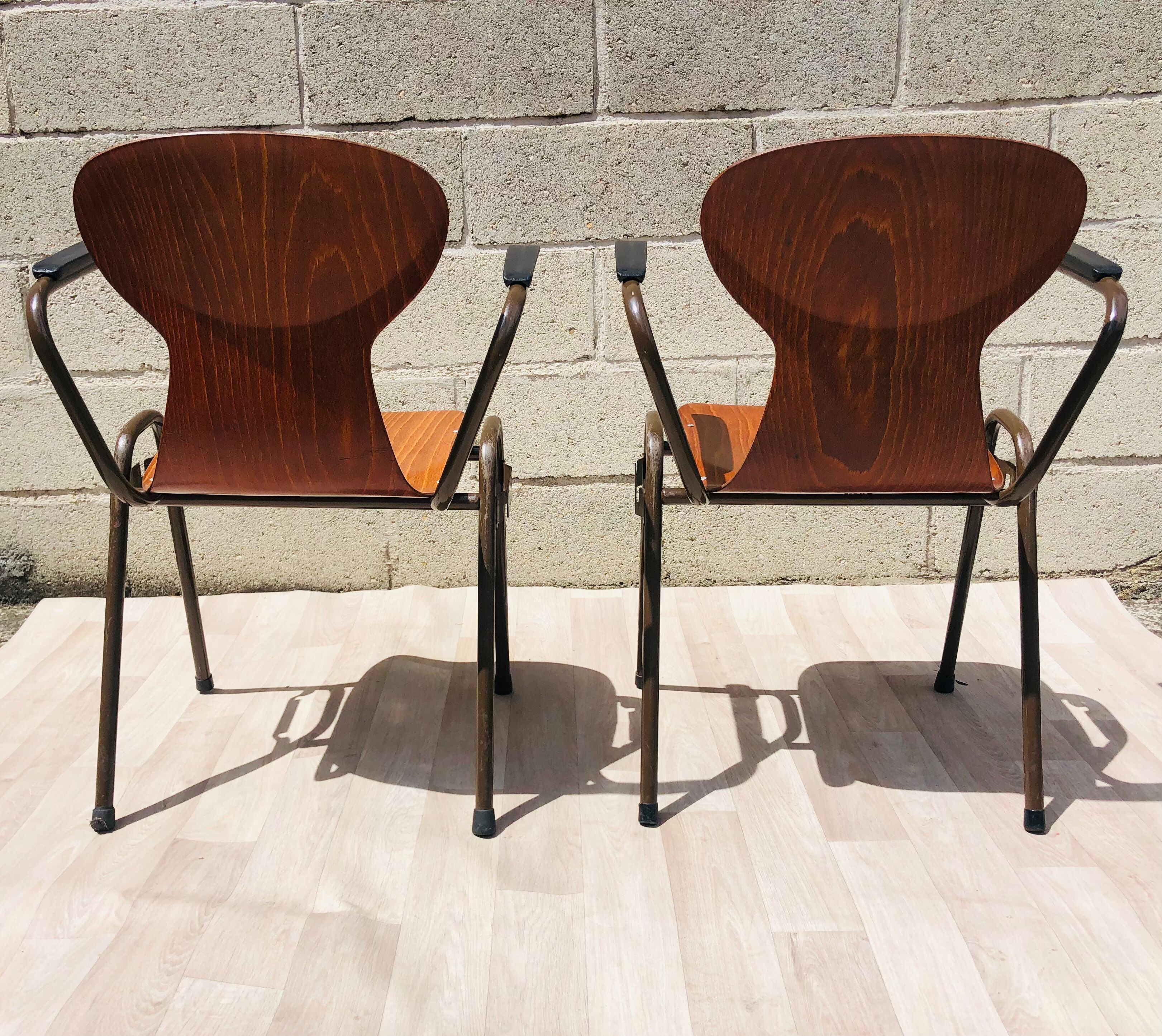Lot de 4 Fauteuils/ Chaises Eromes Fourmi vintage