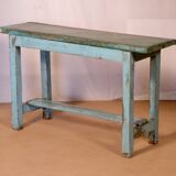 Former Burmese teak bench original blue patina