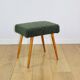 High stool seat boucle fleece green - round beech legs