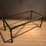 Rectangular metal and glass coffee table