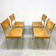 Vintage Dutch design chrome dining set leather chairs 'Minimalism'