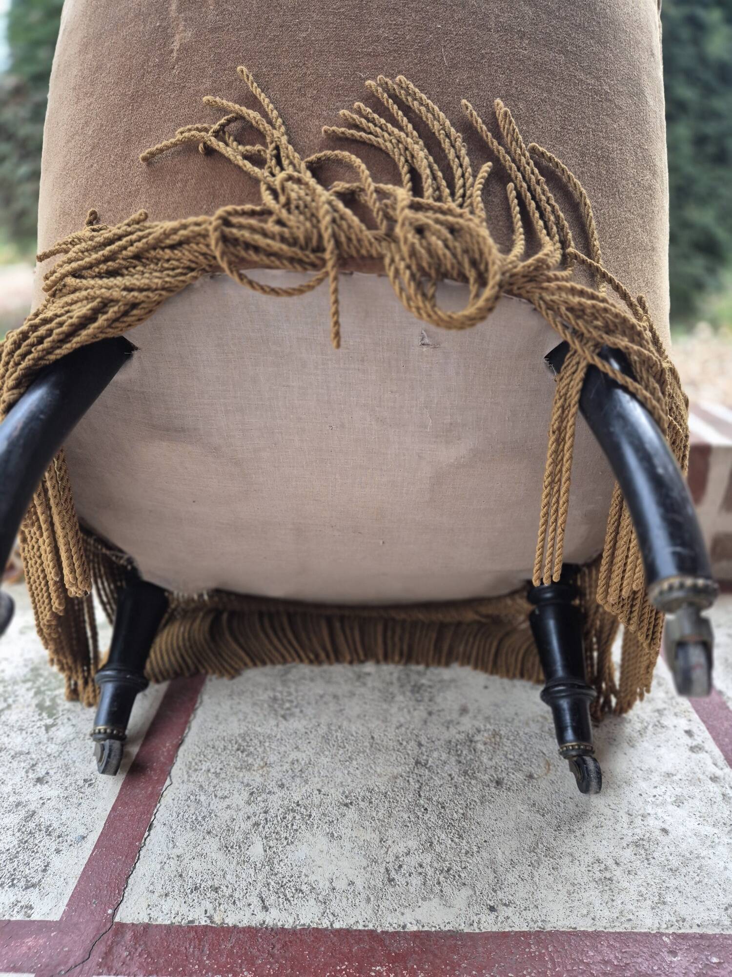 Pair of Napoleon III toad armchairs