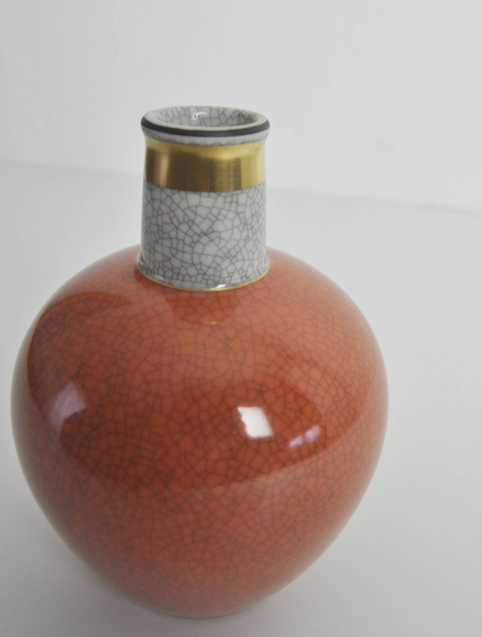Crackle glaze porcelain vase by Royal Copenhagen, Denmark 1950s