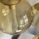 Suspension cascade with 3 globes of vintage golden yellow bubbles from the 1970s.