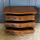 Walnut chest of drawers Louis XV style 3 drawers Bronze handles Mid-twentieth