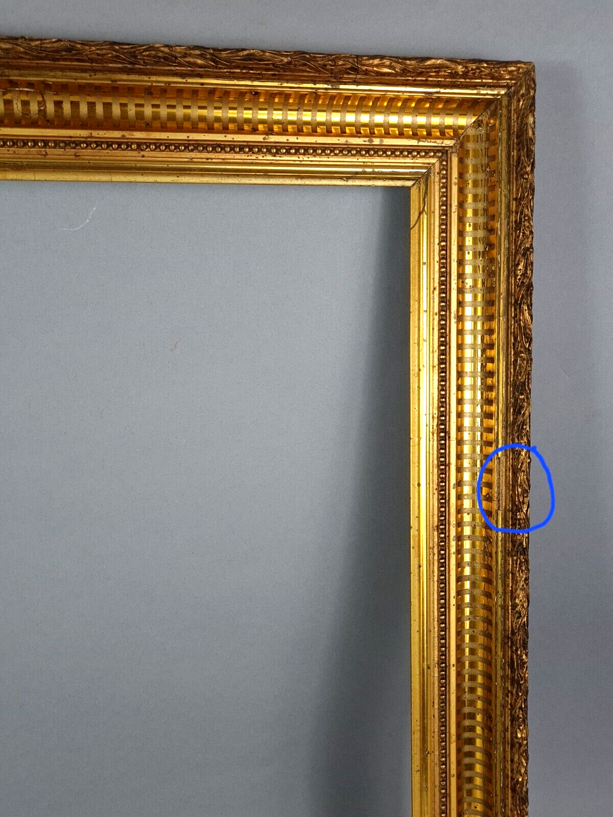 Old channel frame wood original gilding stucco 67x55 foliage 56x44.5 cm SB