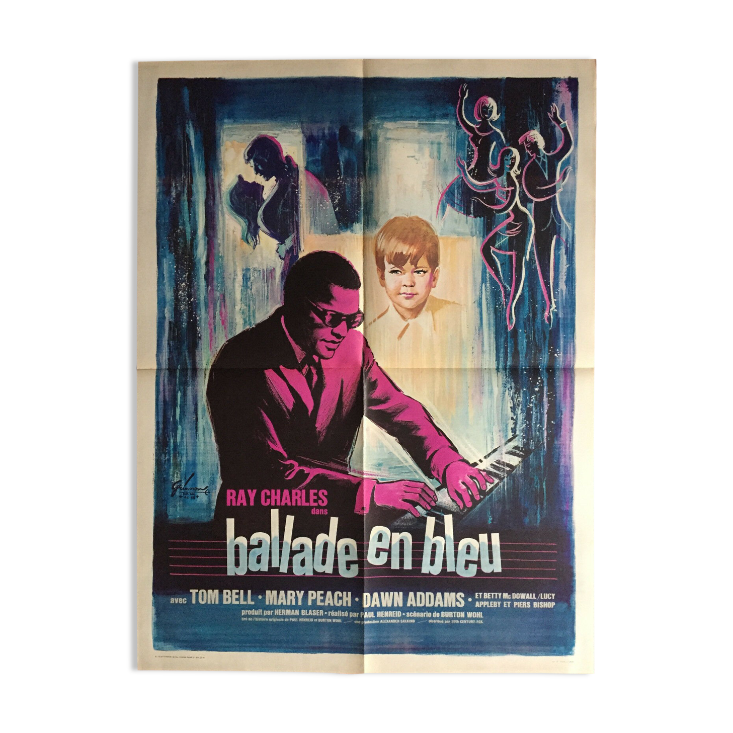 Movie poster "The Ballad in Blue" Ray Charles, Jazz 60x80cm 1965