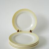 Set of 6 Tie & Dye yellow dessert plates, 1960