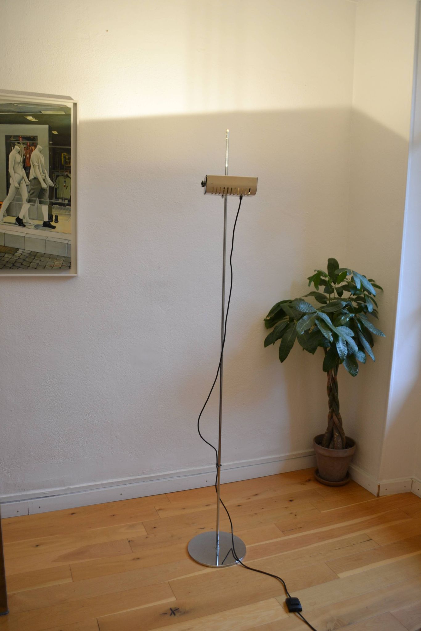 White halogen floor lamp, DLG 626 design, Joe Colombo, circa 1970