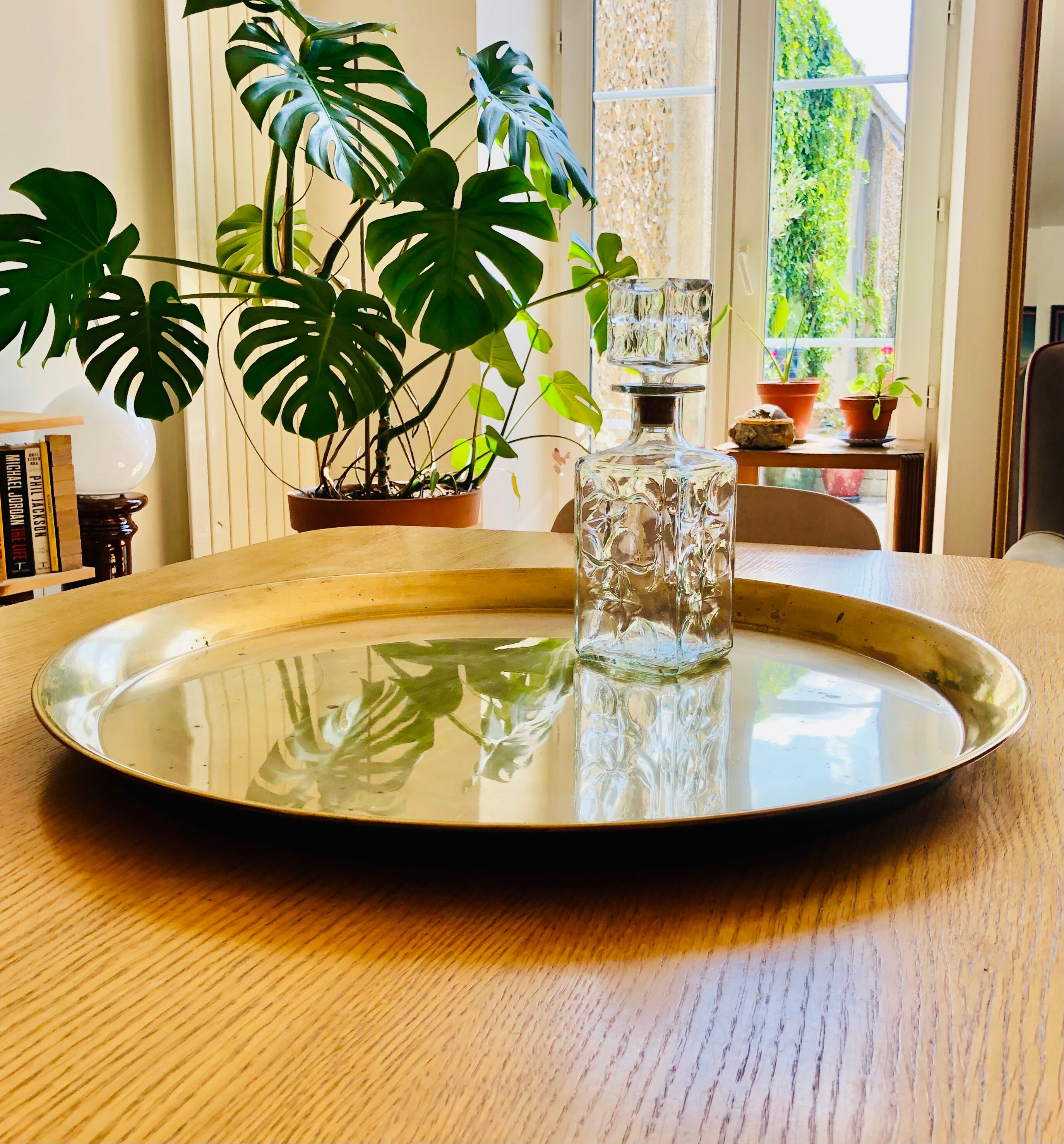 Vintage brass tray D57cm