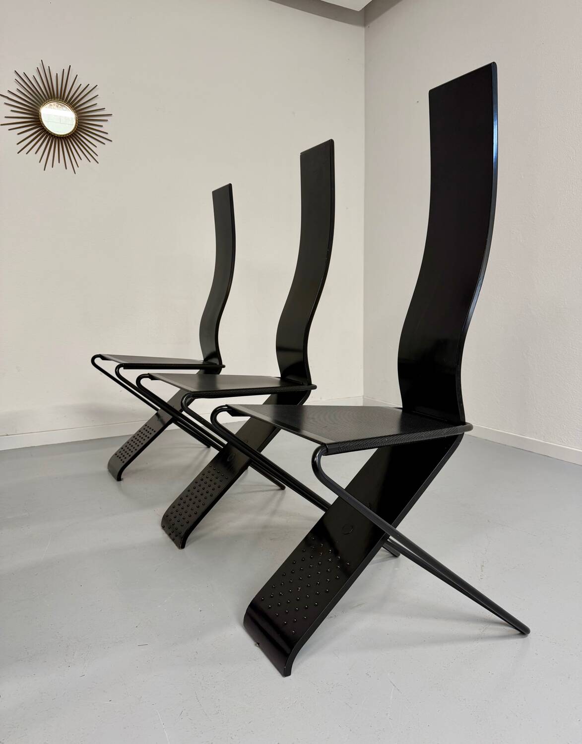 Set of 6 Italian design chairs by Pietro Arosio, postmodern, 1980s.
